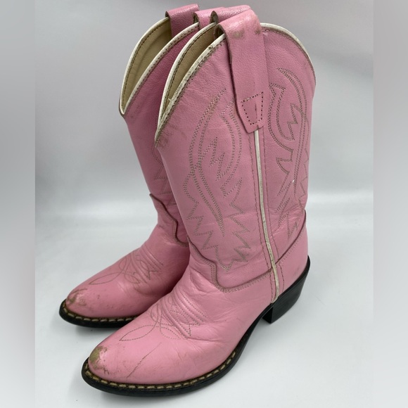 Old West Shoes Youth Kids Girls Old West 819 13 Pink Leather